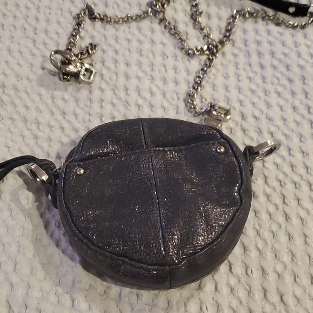 NWT! JUNIOR DRAKE NANO MINI CROSSBODY BOYSENBERRY STUDDED BAG METALLIC P… - Picture 5 of 7